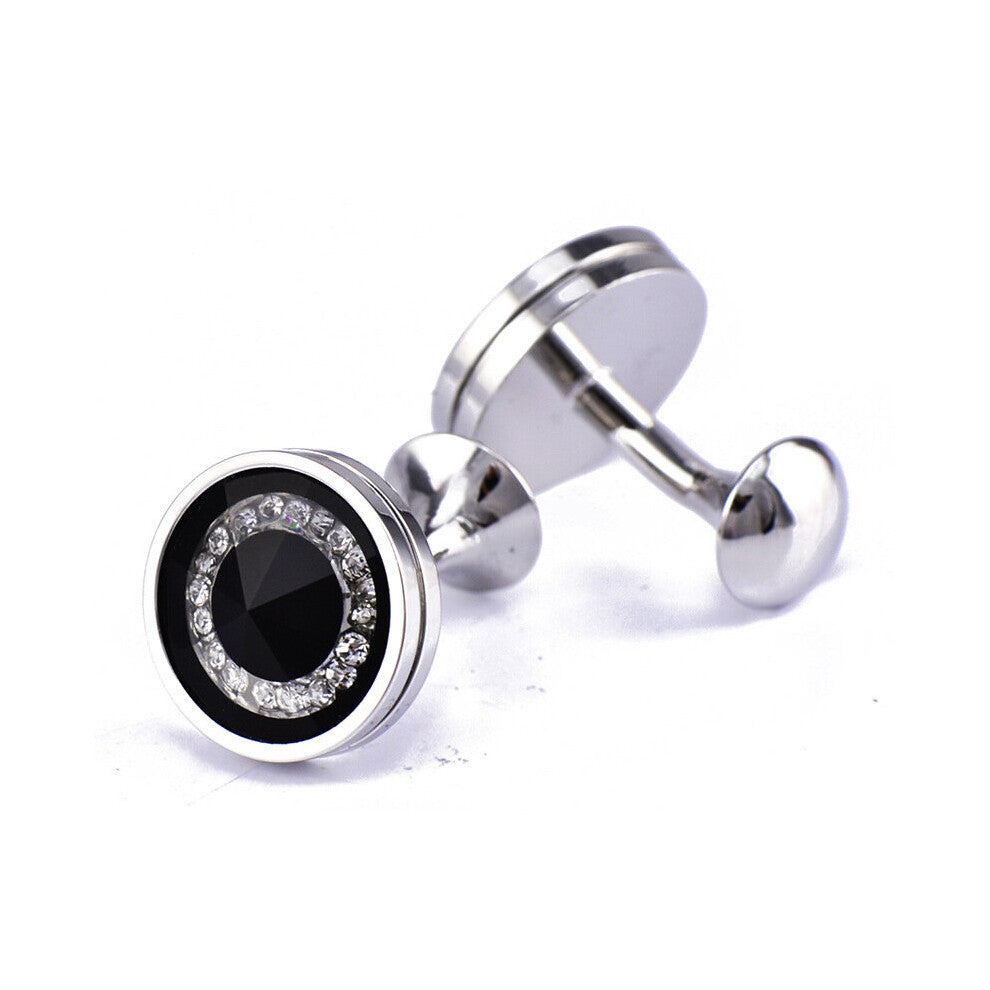 1 Pairs Crystal Sleeve Nails Men's Shirt Cufflinks Buttons Jewelry Clothing Accessories