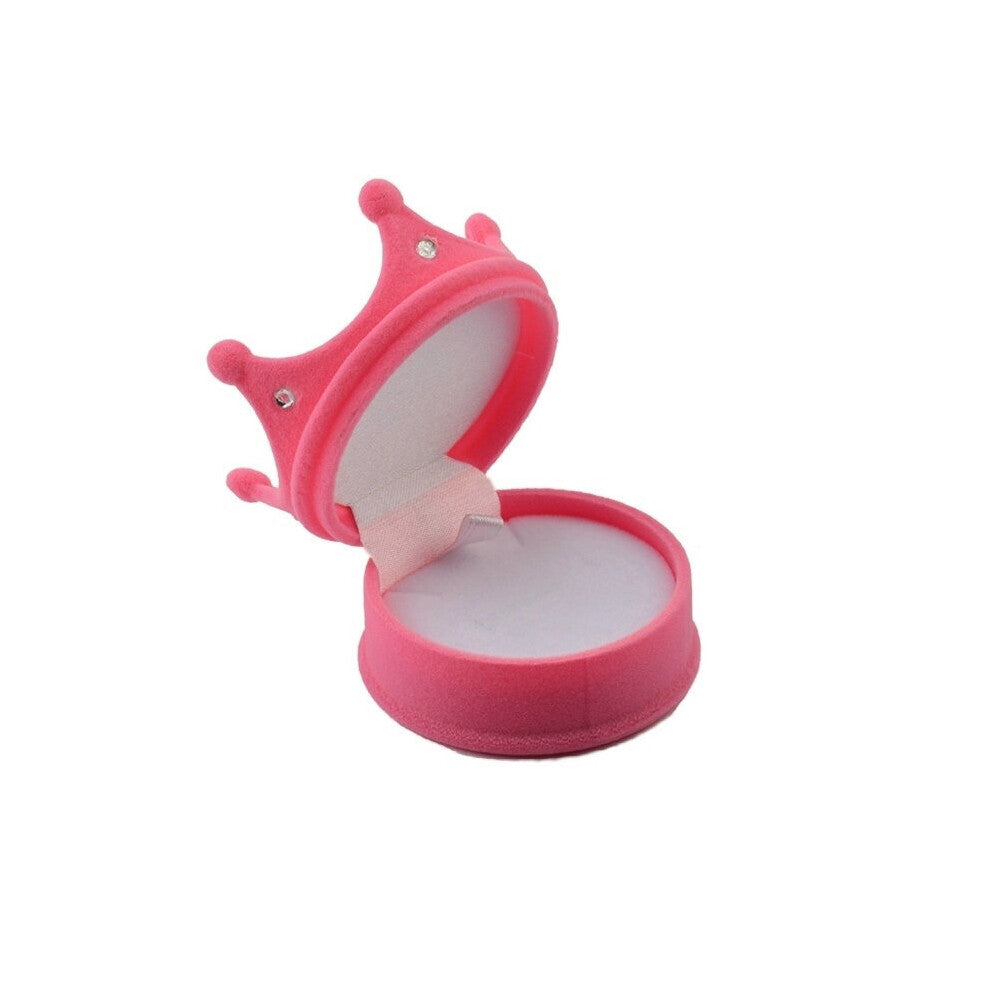 1 Piece Lovely Crown Shape Velvet Jewelry Box Wedding Engagement Ring Box Display Holder for Earrings Necklace Bracelet