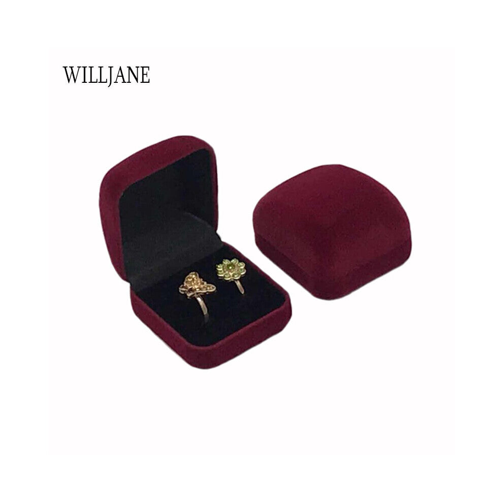 Double Wedding Rings Box Velvet Engagement Ceremony Gift Couple Ring Jewelry Packaging Storage Organizer