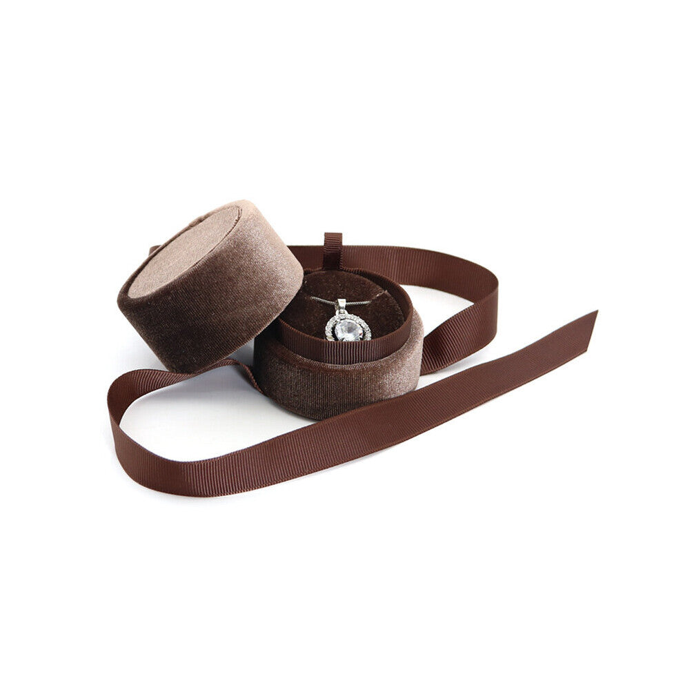 Velvet Ring Box Earring Necklace Pendants Jewelry Storage Gift Packaging Case with Bow Ribbon For Wedding Engagement