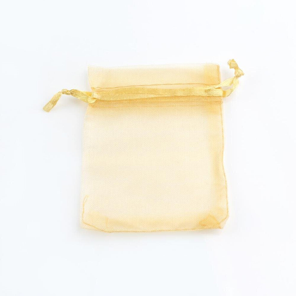 (Yellow White-5X7cm) 50pcs Organza Bags 7x9 9x12 10x15mm Jewelry Packaging Bags Gift Engagement Wedding Party Decoration Drawstring Packaging Pouches