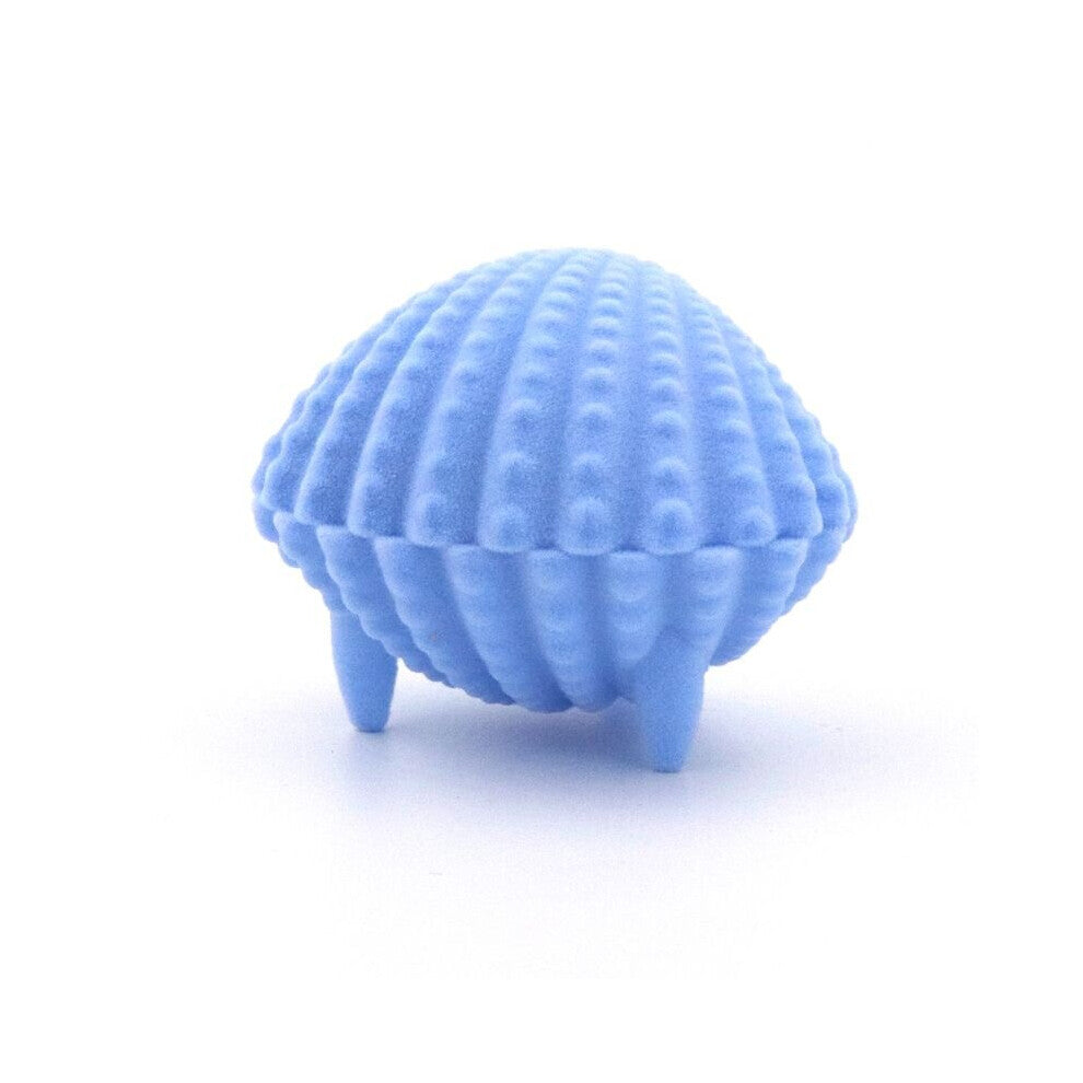 Pink Shell Velvet Ring Earrings Present Jewelry For Wedding Engagement Display Holder