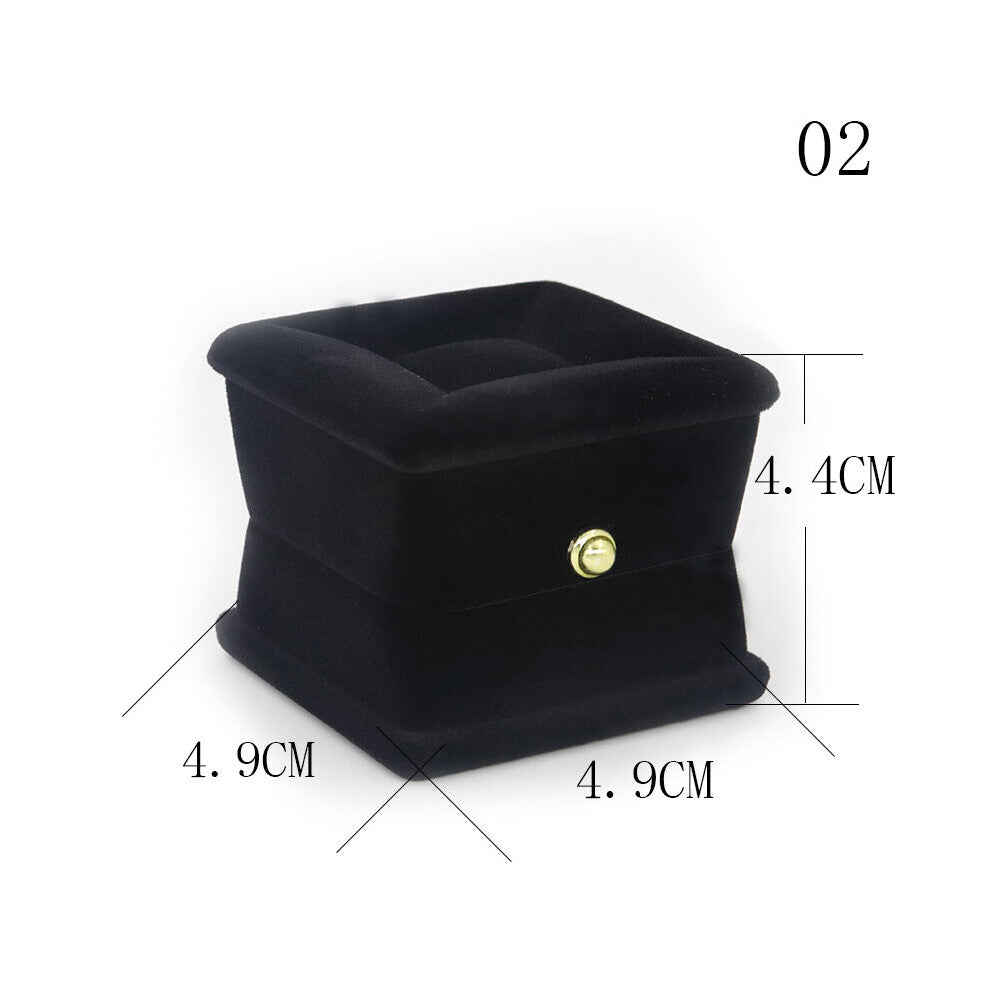 1Pc Velvet Square Jewelry Wedding Engagement Ring Box For Necklace Earring Bracelet Display Packaging Case