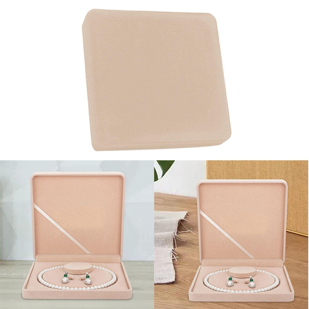 Velvet Big Necklace Display Storage Case for Proposal Engagement Weddings Packing Durable Packaging