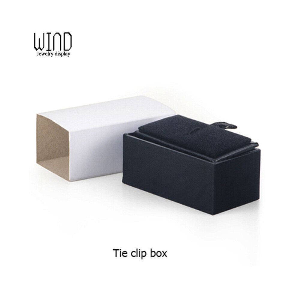 Men Cufflinks Storage Box Faux Leather Case Brooch Lapel Pin Hair Pins Gift Packaging Box Tie Tack Tie Clip Collection Box
