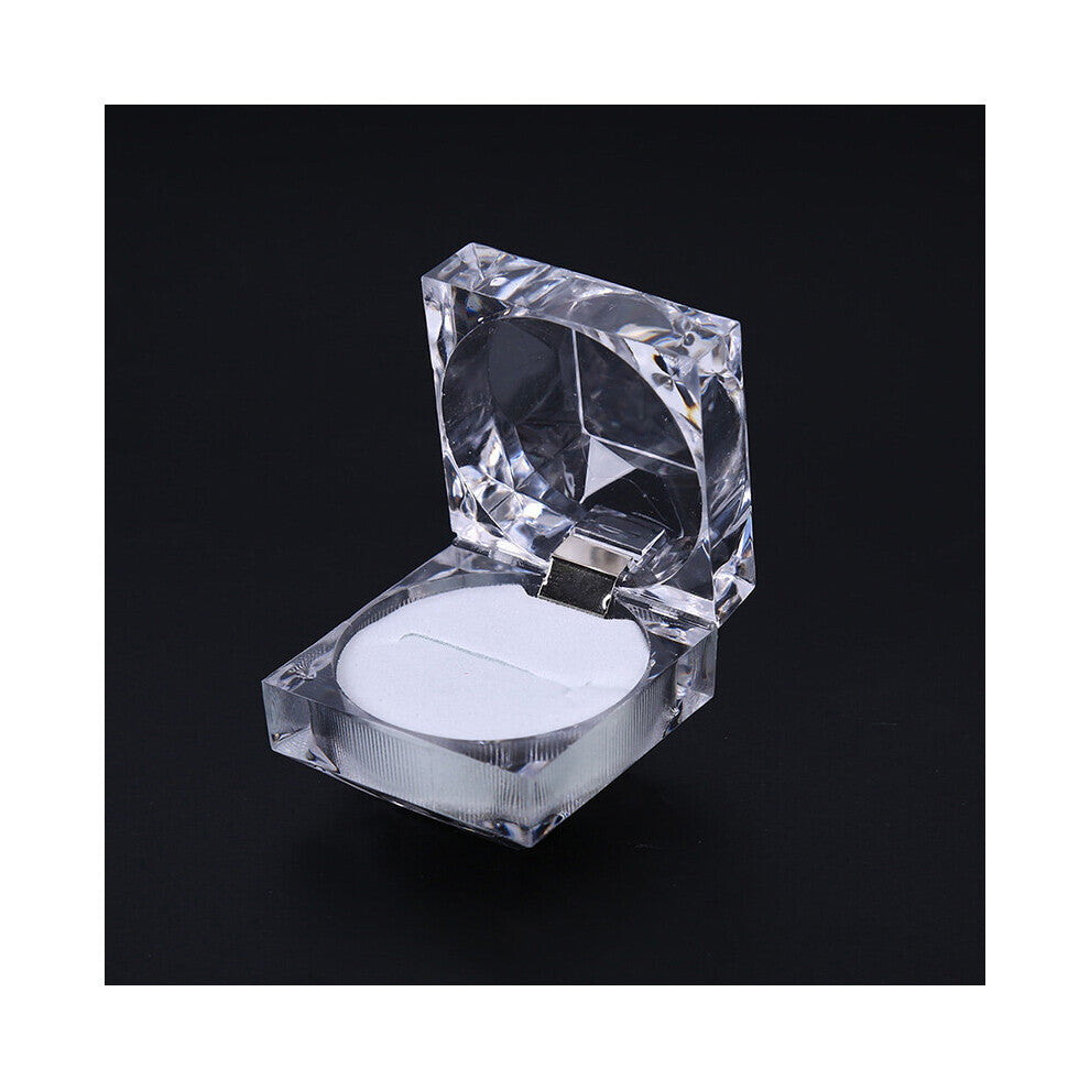 1 Piece High Acrylic Crystal Box Ring Box Cube Quadrant Wedding Engagement Packaging Jewellery