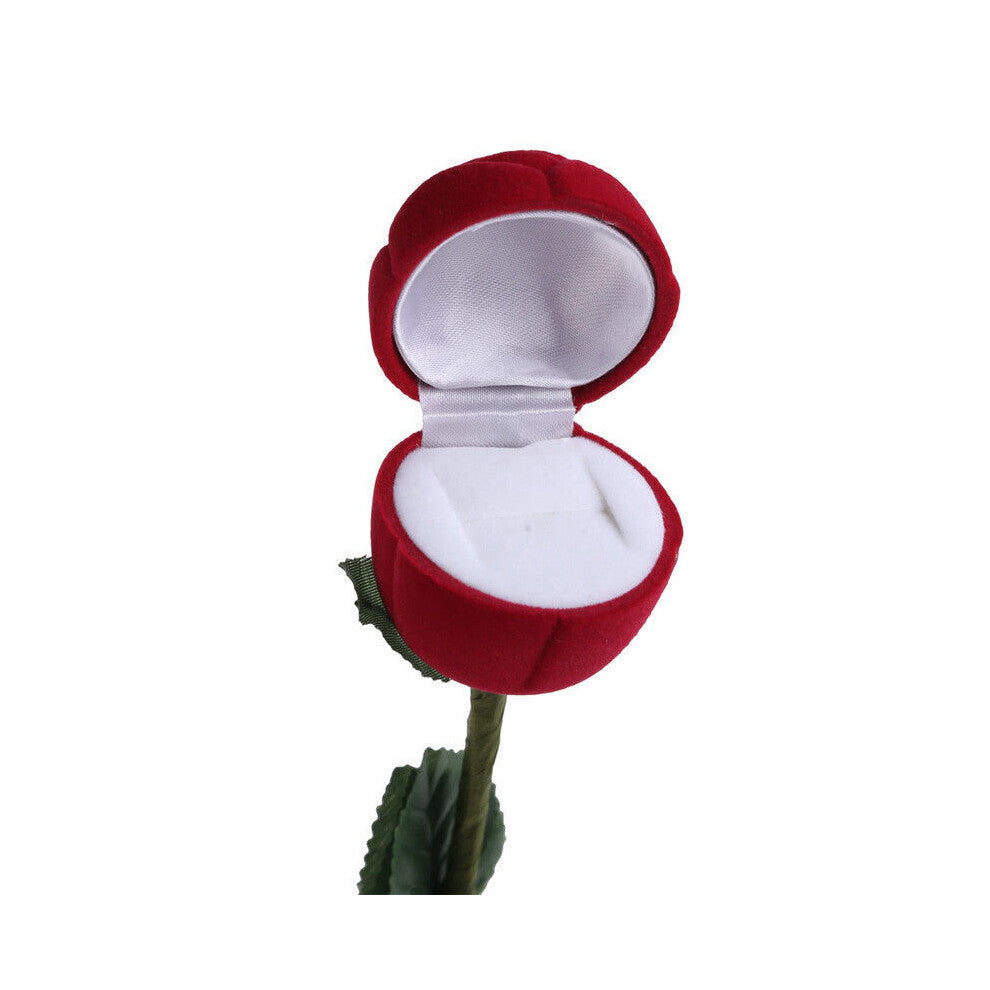 Hot Selling 3D Red Rose Ring Earring Box Wedding Lover Engagement Box Jewelry Packing Box 1 Piece