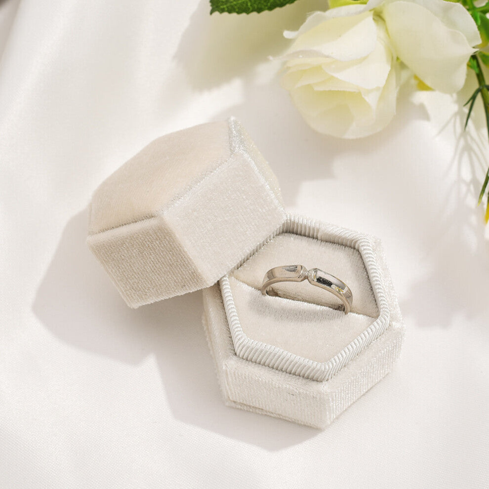 Hexagonal Velvet Jewelry Box Wedding Engagement Ring Box for Women Jewelry Storage Box Retro Earrings Packaging