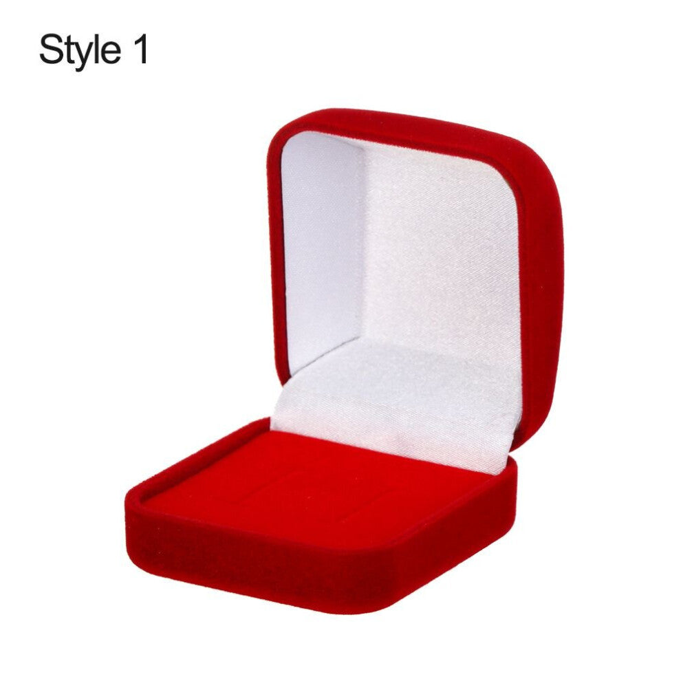 Engagement Wedding Jewelry Organizer Double Ring Storage Case Ring Display Box Trinket Box Velvet Jewelry Box