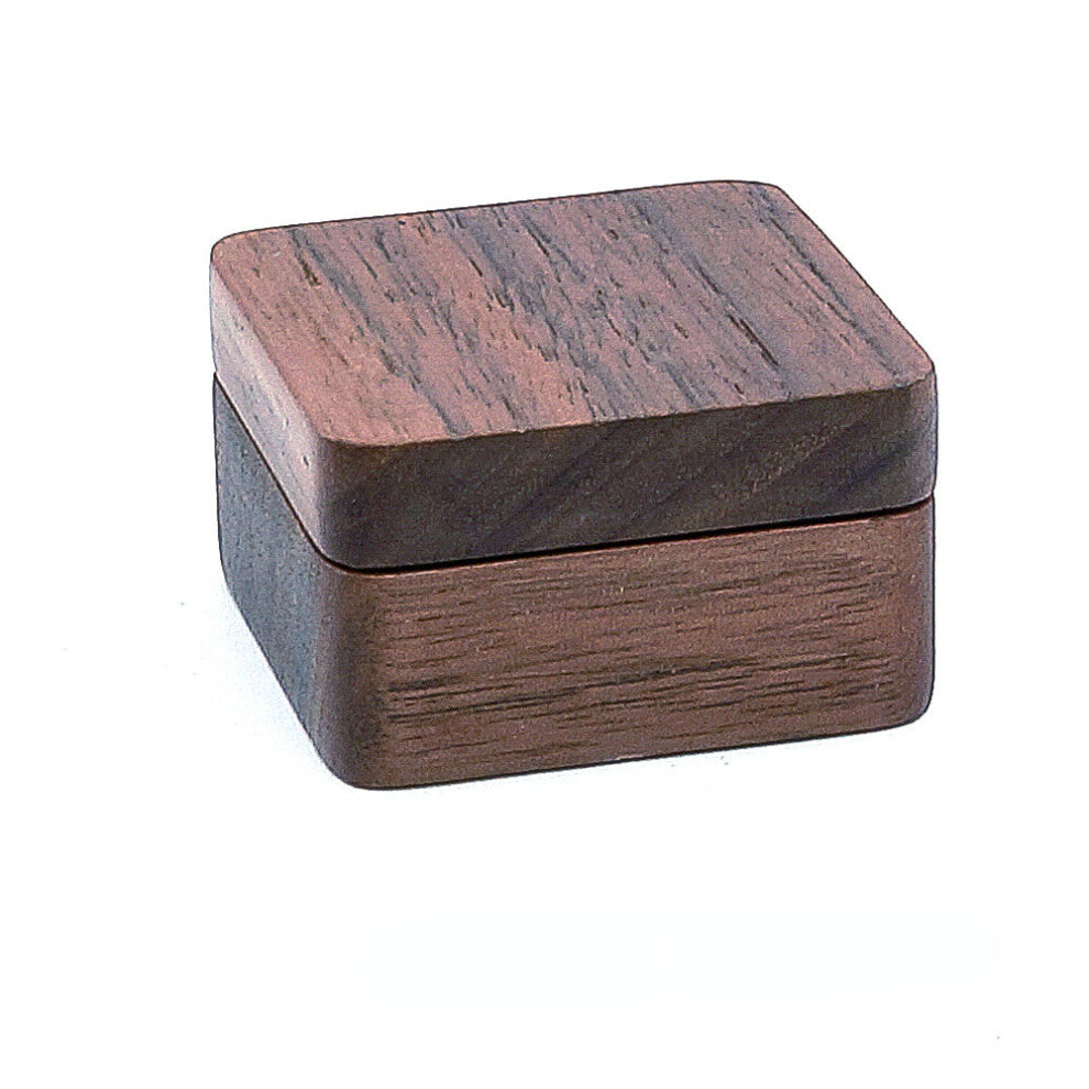 (Black walnut White-NO ENGRAVING) Vintage Solid Wood Cufflinks Packaging Box Magnetic Lid Wedding Jewelry Storage Box Souvenir Gift Customization