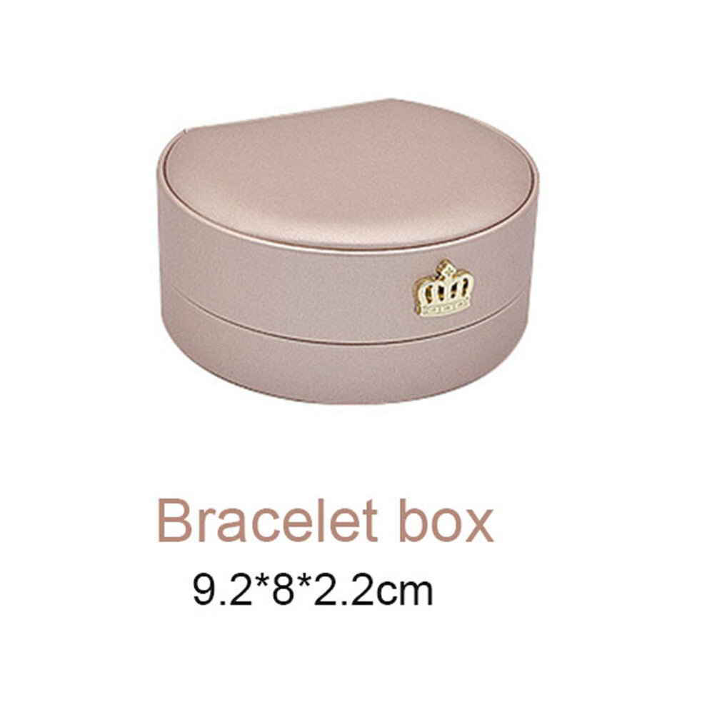 Semicircle Crown Jewelry Box Wedding Ceremony Rings Cases Engagement Necklace Earrings Pendants Display Holder Packaging