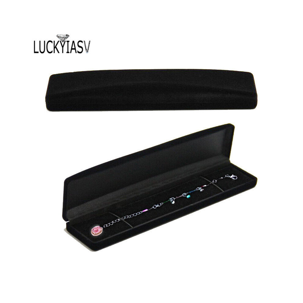 Velvet Jewelry Box Long Pearl Necklace Bracelet Box Case Engagement Wedding Gift Jewellery Storage Boxes