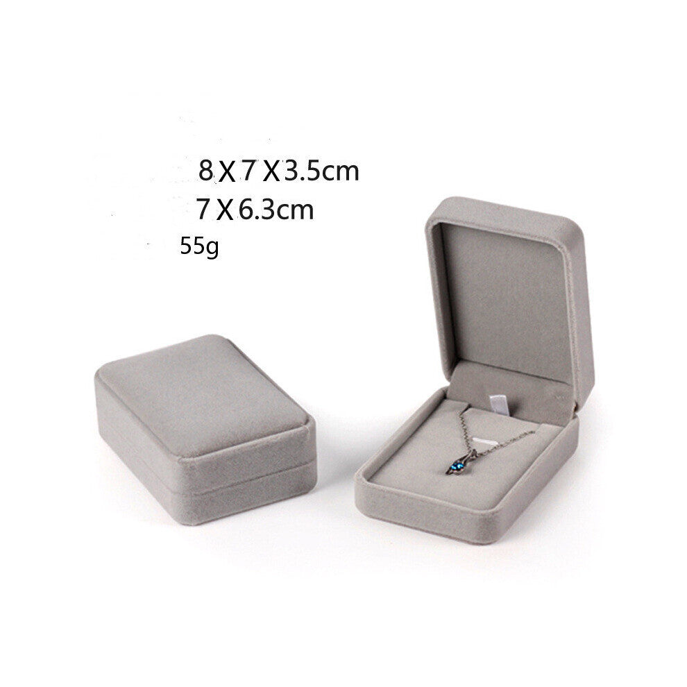 1Pcs Flannelette small necklace box 8x7x3.5cm red-pink-gray-purple-rose red Jewelry Box Wedding &Engagement jewelry