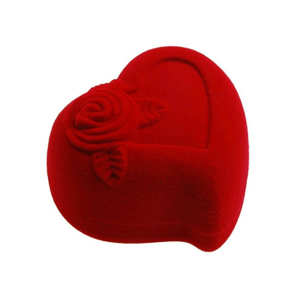 Engagement Gift Storage Velvet Ring Box Jewelry Box Red Heart Wedding Ring Box