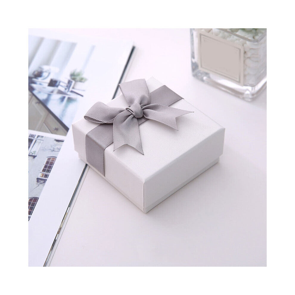 Square Jewelry Organizer Shape Box Engagement Ring for Earrings Necklace Bracelet Display Gift Boxes Holder Carton Bow Case