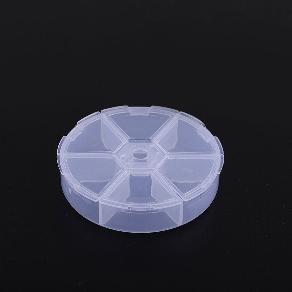 Transparent Plastic Storage Jewelry Box 6 Grids Compartment Adjustable Container For Beads Earring&Jewelry Round Box Case
