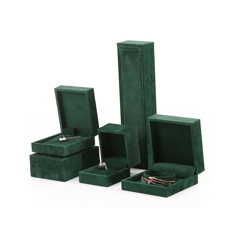 (Green White-Pendant box) Bride Wedding Ring Jewelry Box Packing Engagement Necklace Pendant Trinket Display Case Amazing Organizer