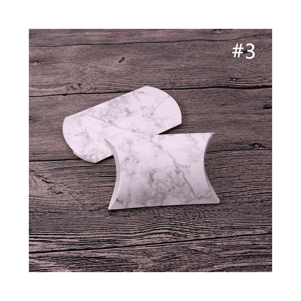 6.5*9*2.5cm 10pcs marbling Candy Box Pillow jewelry Packaing Paper Cookies Bags For Christmas Party Favors Kids Gift Decor