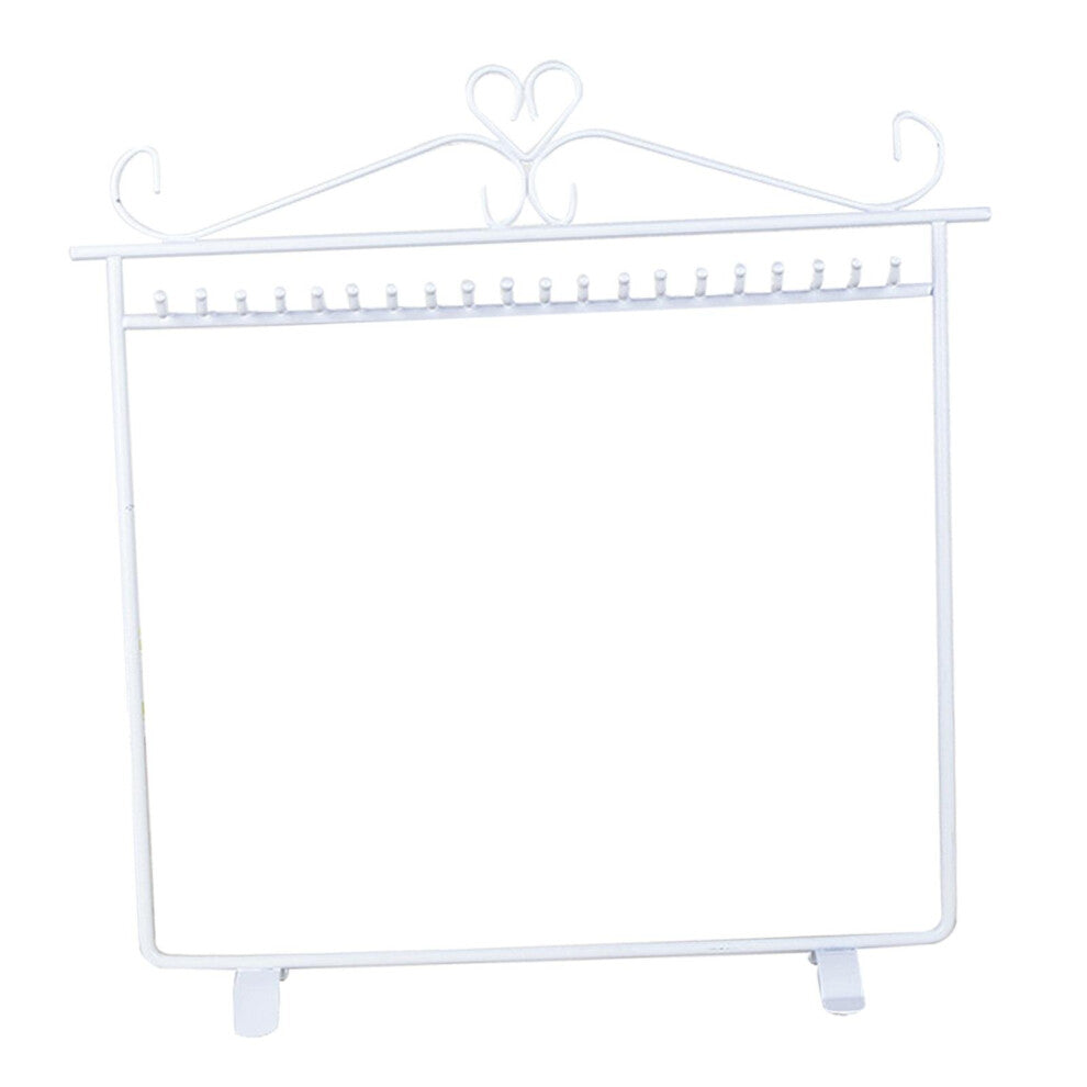 Metal Jewelry Display Rack Storage 20 Hooks Holder Tabletop Necklaces Anklets Organization Earring Craft Shows Hanger Organizer