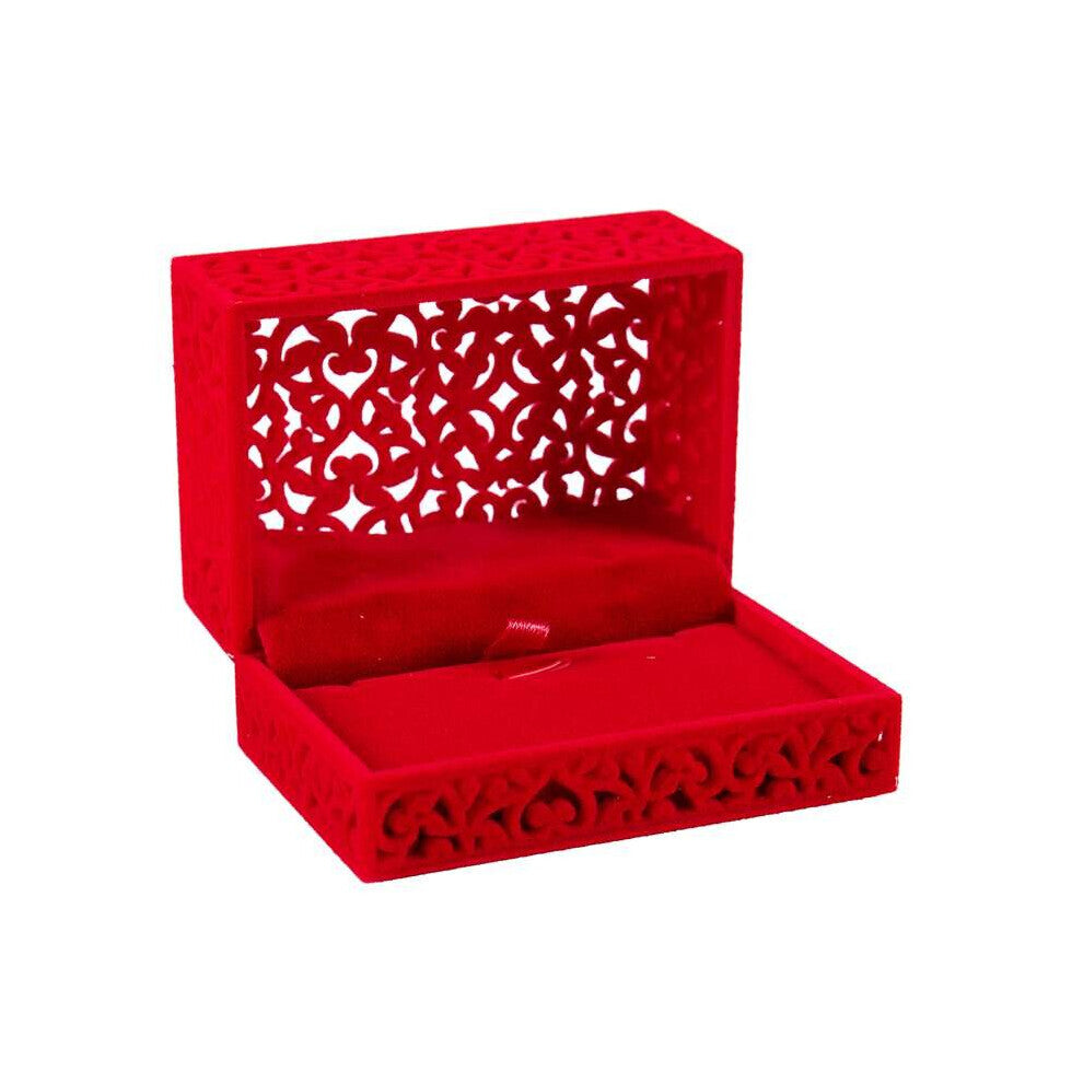 Hollow Engagement Wedding Jewelry Box Holder Display Gift Pendants Box Red