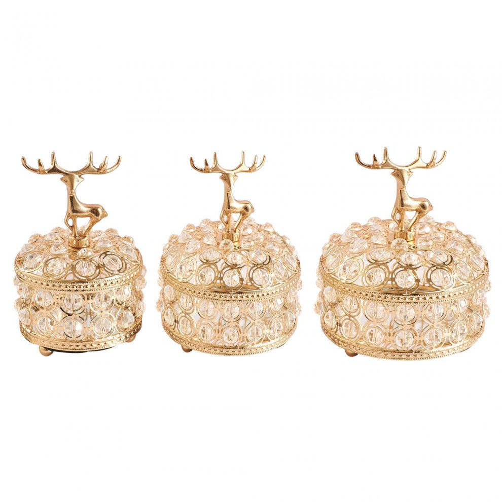 Crystal Jewelry Box Holder Display Mirrored Base Storage for Necklace Home Decoration