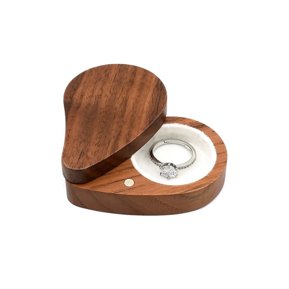 Small Rustic Engagement Ring Box Portable Jewelry Case Ring Box Wooden Jewelry Antique Ring Case