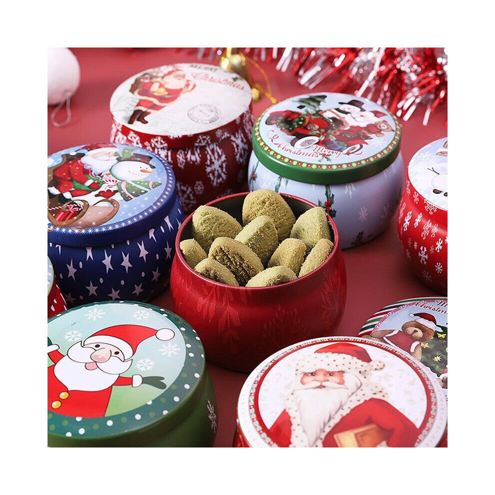 Christmas Candy Box Metal Candle Jar with Lid Candles Making Container Mini Jewelry Tin Jar Container Small
