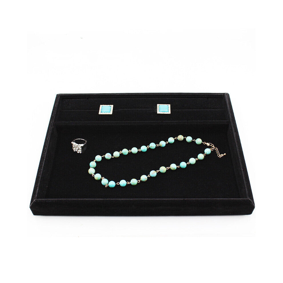 Jewelry Display Tray for Counter Desktop Rings Bracelet Necklace Earrings Organizer Holder PU Leather Velvet Showcase Pallet