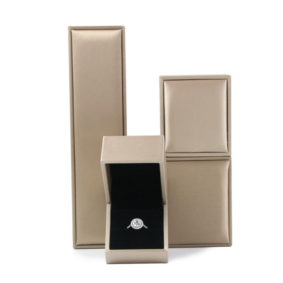 Jewelry Pendant Necklace Box Bracelet Rings Case Set Tabletop for Ceremony, Wedding
