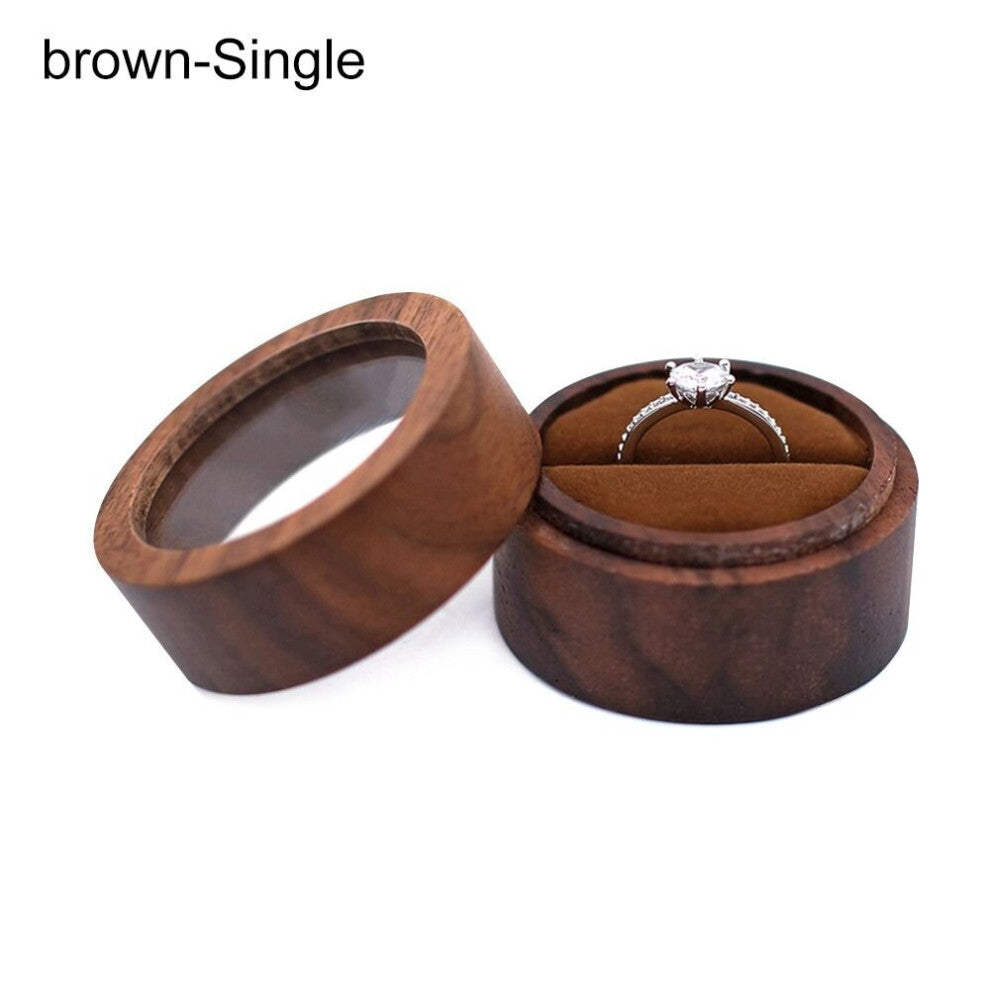 Engagement Love Gift Wooden Case Jewelry Box Storage Holder Lover Ring Display Box Ring Storage Box