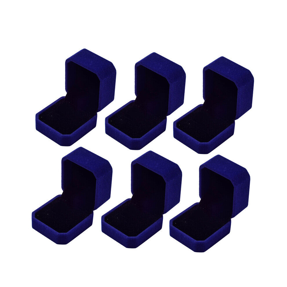 6PCS Red Velvet Ring Box Jewelry Display Case Holder Gift Heart Boxes Wedding Romantic Organizer Engagement Ring Case Wholesal