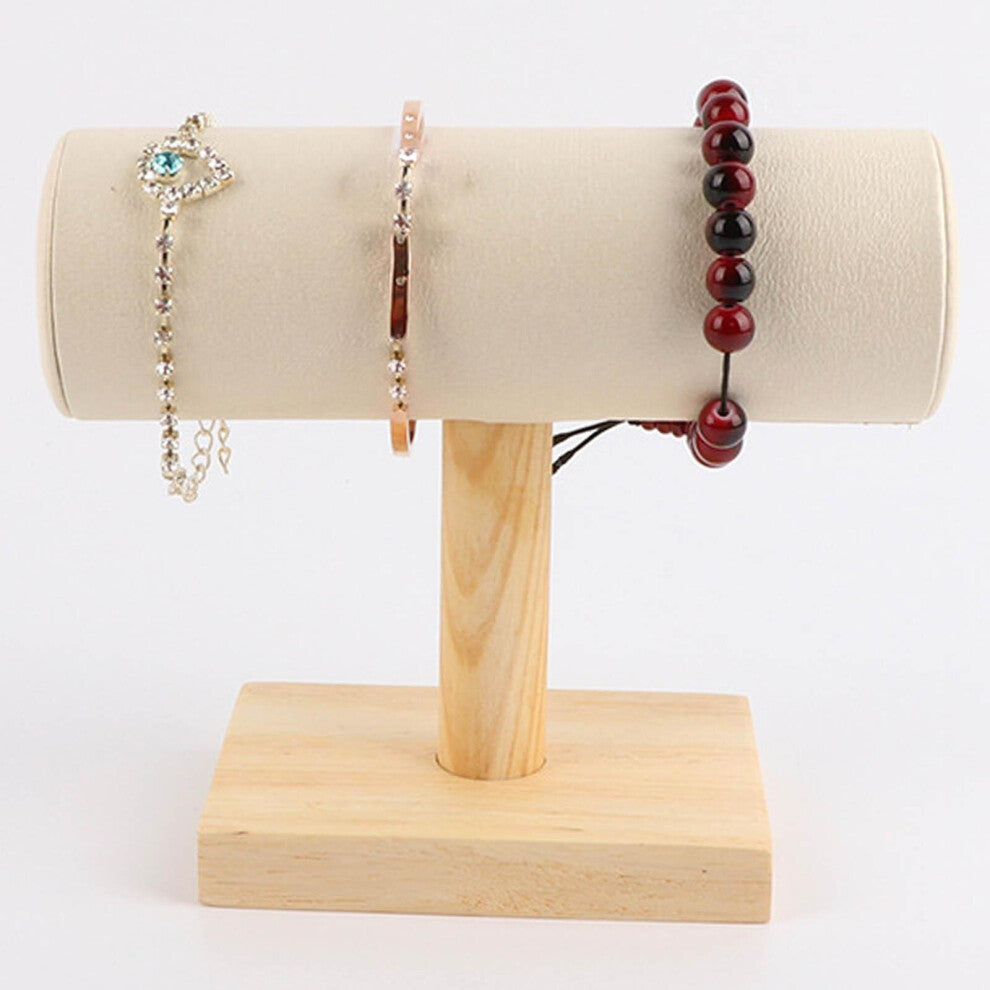 Jewelry Display Rack Storage Holder T Bar Organizer Chain Necklaces Wrist Watch Wood Bangles Tray Organization Hanging Tabletop
