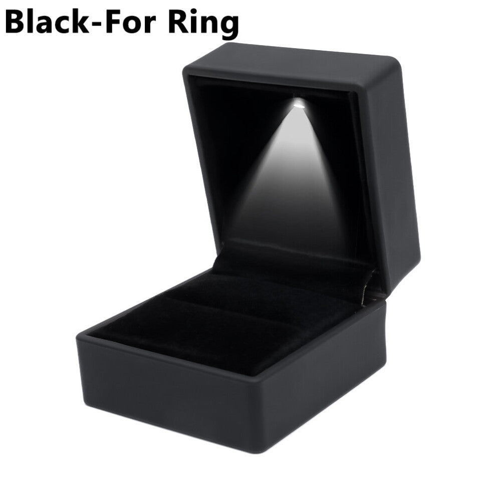 LED Jewelry Box Rings Box with LED Light Engagement Wedding Rings Case Boxes Pendant Earring Display Case Storage Jewellery Gift