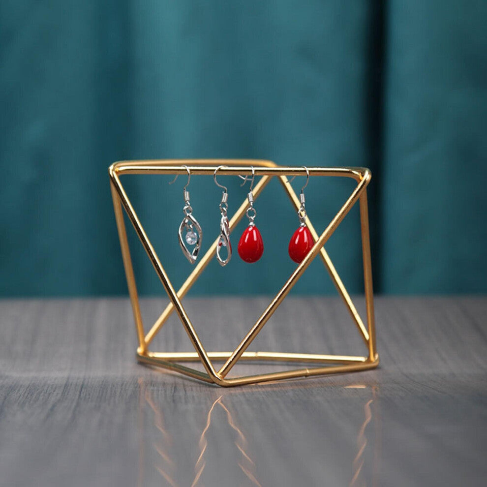 Geometric Shaped Earring Holder Stand, Tabletop Decor Necklace Holder Jewelry Display Metal Display Rack for Women Girls