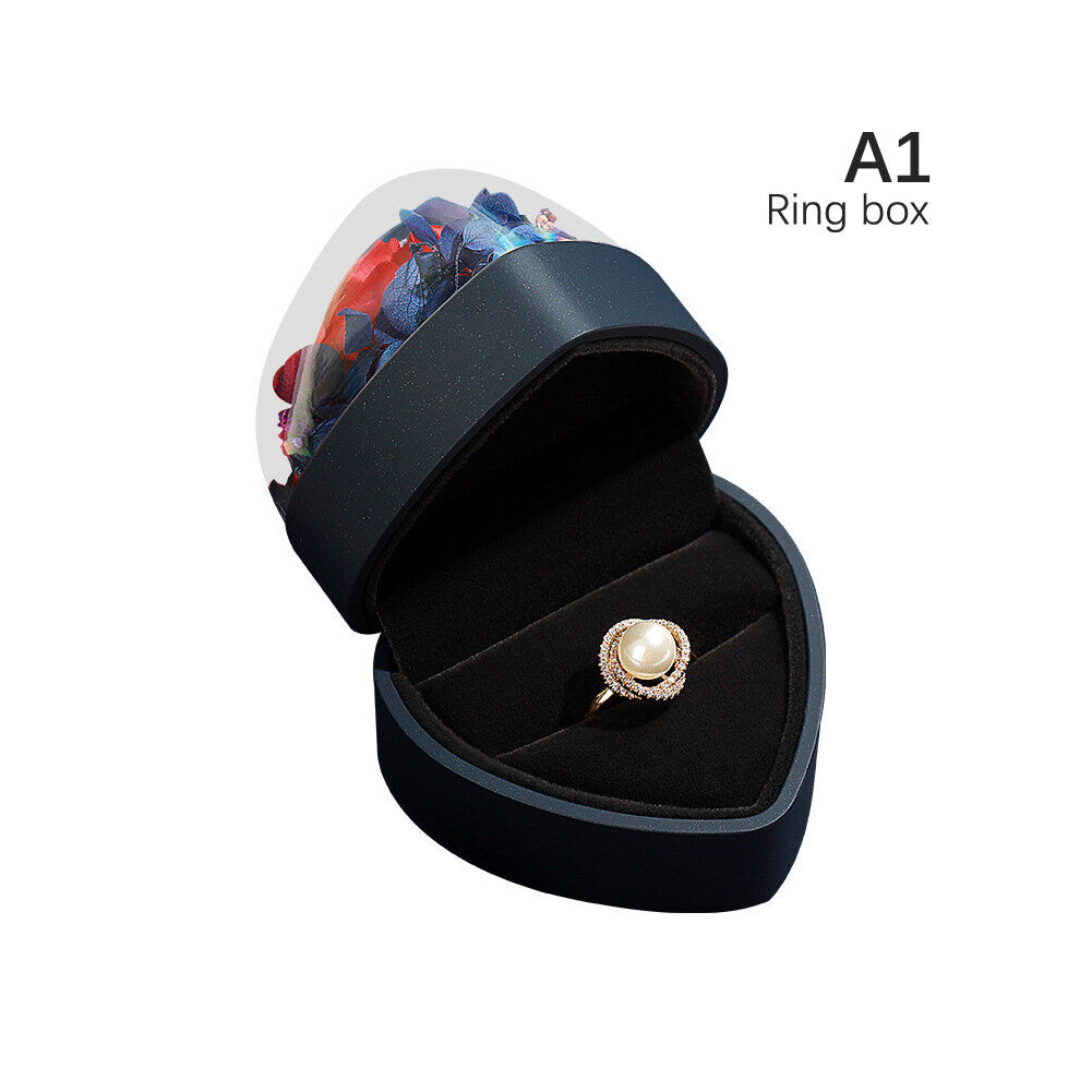 Creative Heart-Shaped Ring Box Necklace Jewelry Storage Case Gift Packaging For Proposal Engagement Wedding Counter Display