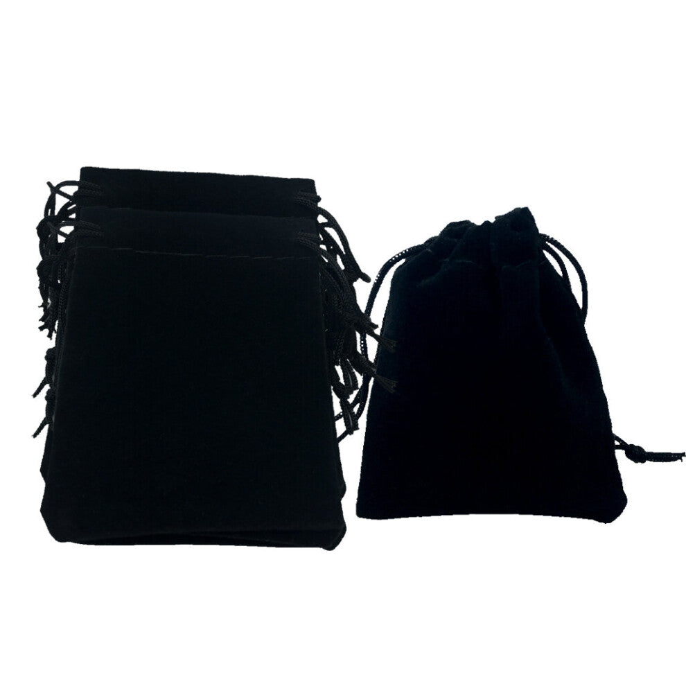 50pcs Soft Velvet Drawstring Bags Jewelry Wedding Gift Pouches Glossy Colored Red-Pink-Black-Blue