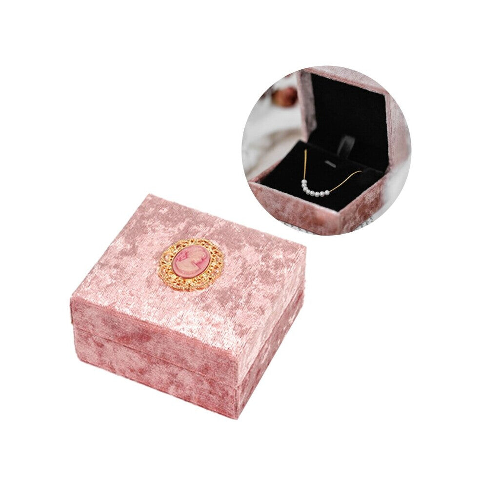 Velvet Ring Jewelry Organizer Box Necklace Storage for Proposal Engagement Wedding Supplies