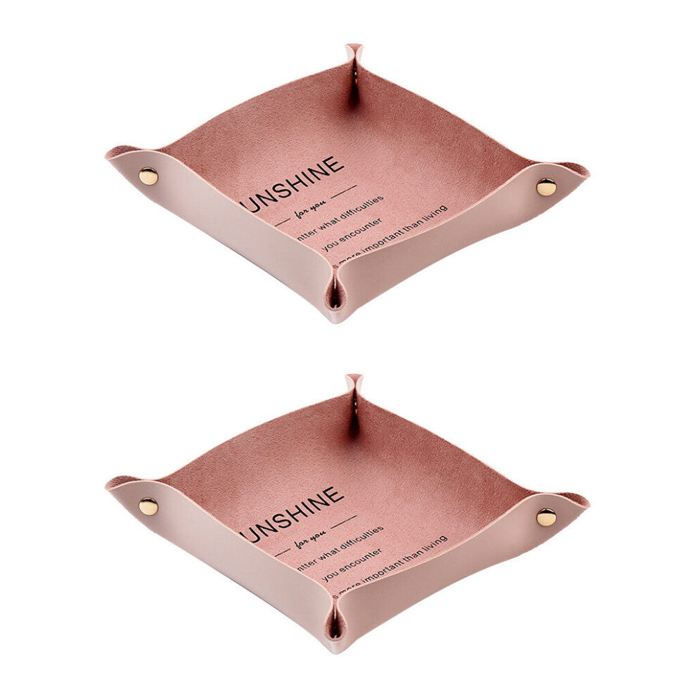 2Pcs Jewelry Display Plates Pink Organizer Storage Showcase Tray Foldable Earrings Holder Decoration Home Accessories