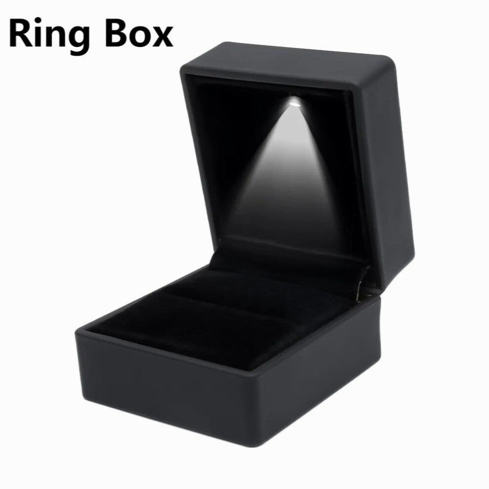 LED Jewelry Box for Ring Necklace Engagement Rings Display Gift Case Packaging Showcase Boxes with Light Storage Cases