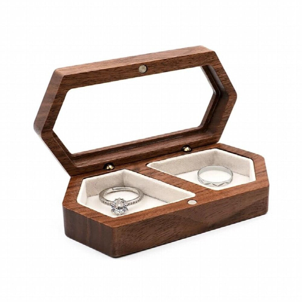 Retro Earring Stud Holder Engagement Ring Box Travel Case for Wedding Ceremony