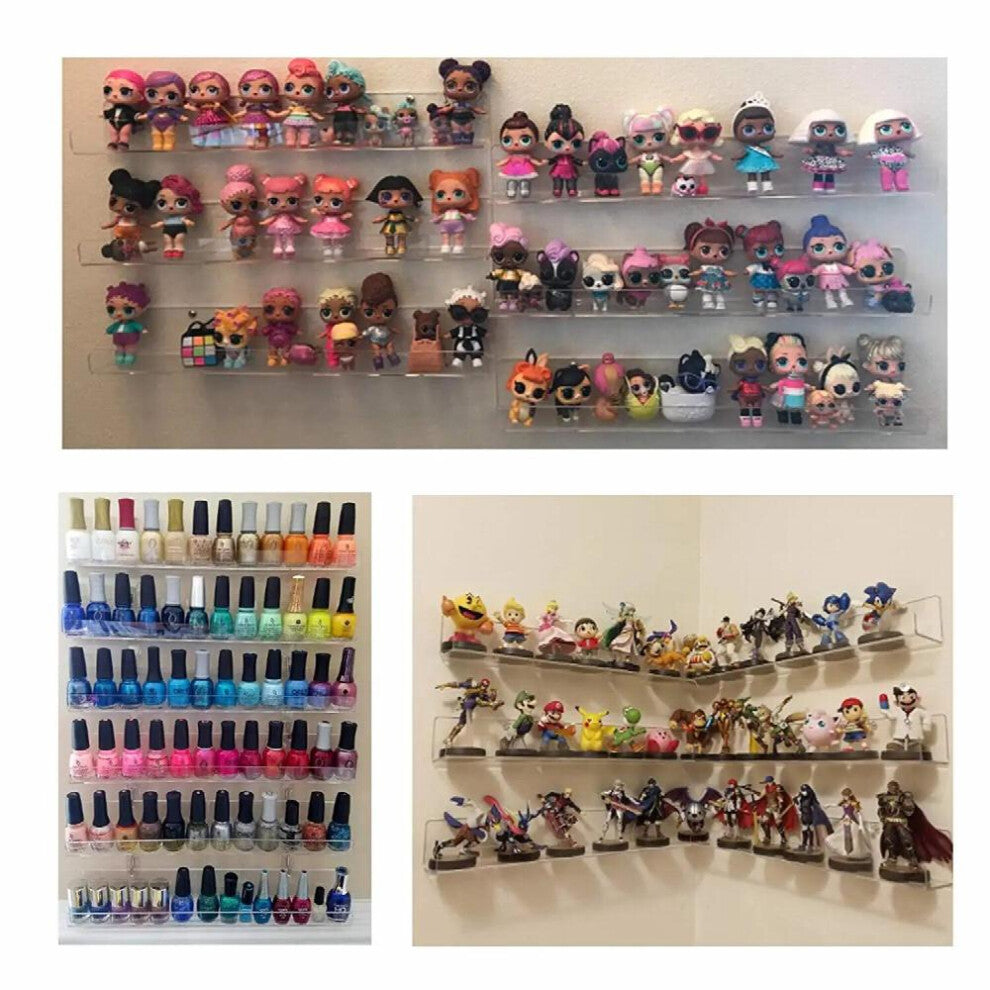 (White-40cm long) Acrylic Makeup Cosmetics Storage Box Book Dull Shelf Wall Hanging Nail Polish Display Stand Jewelry Organizer Case