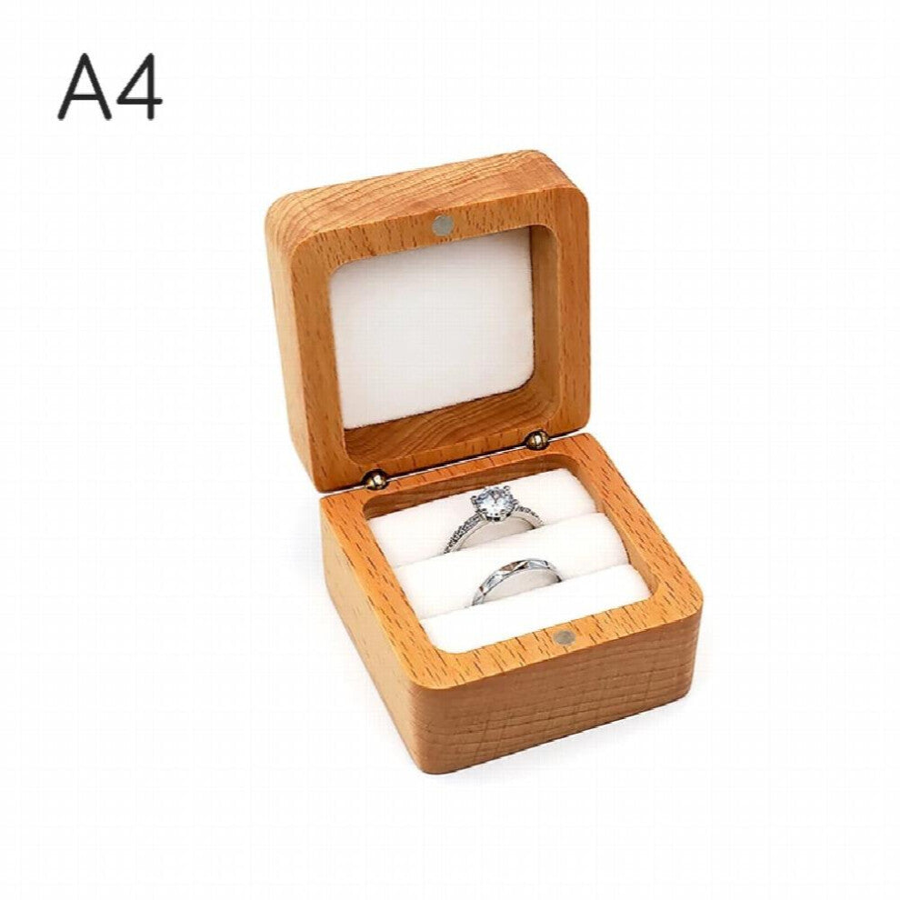 Mini Wooden Jewelry Organizer Box Engagement Ring Box Vintage Wood Travel Case Earring Stud Holder for Proposal Wedding Proposal