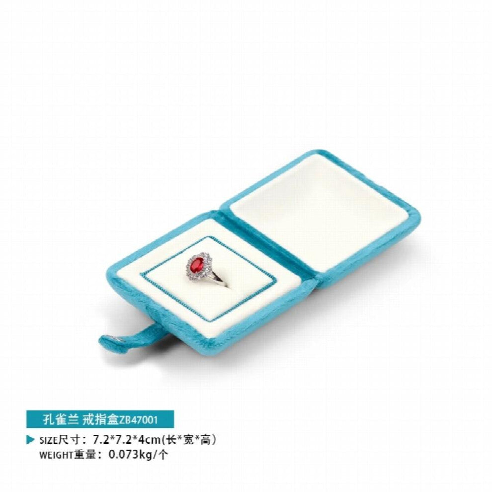 High Double Open Jewelry Box Velvet Engagement Ring Box Wedding Ring Necklace Earring Gift Boxes Organizers Storage