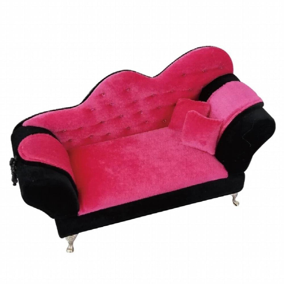 1-6 Dollhouse Fancy Couch Sofa Rose Pink Jewelry Storage Organizer Box Flip Can Open Compartments Armchair Sofa Box Gift