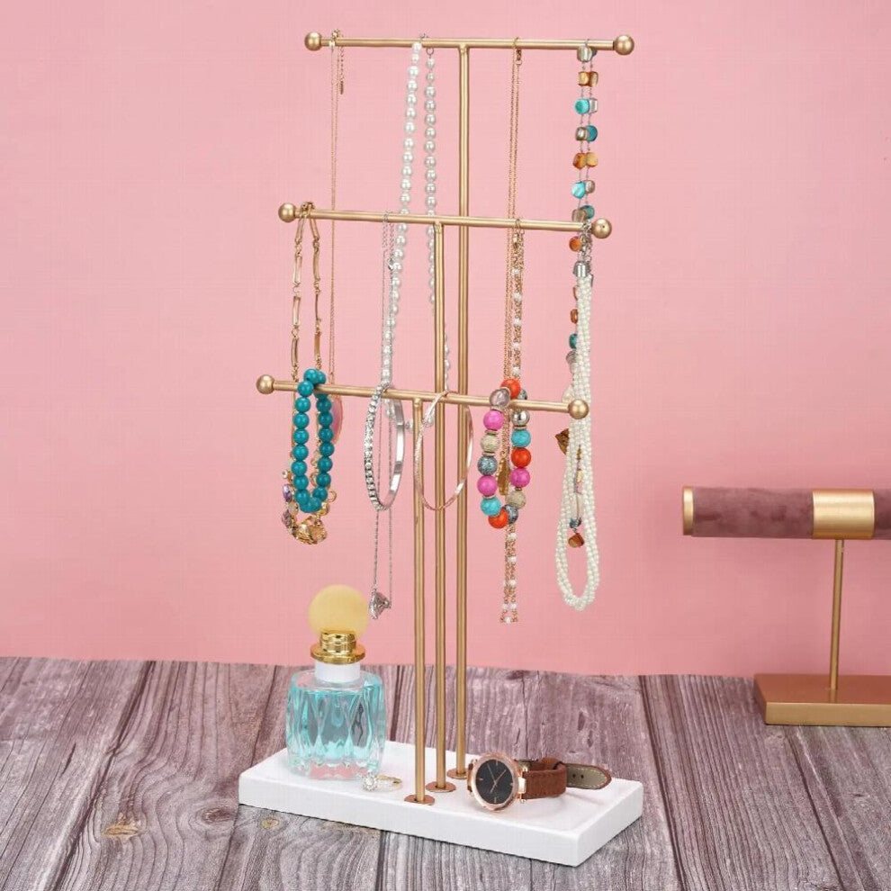 Desktop 3 Layer Jewelry Organizer Necklace Earrings Chains Bangle Holder