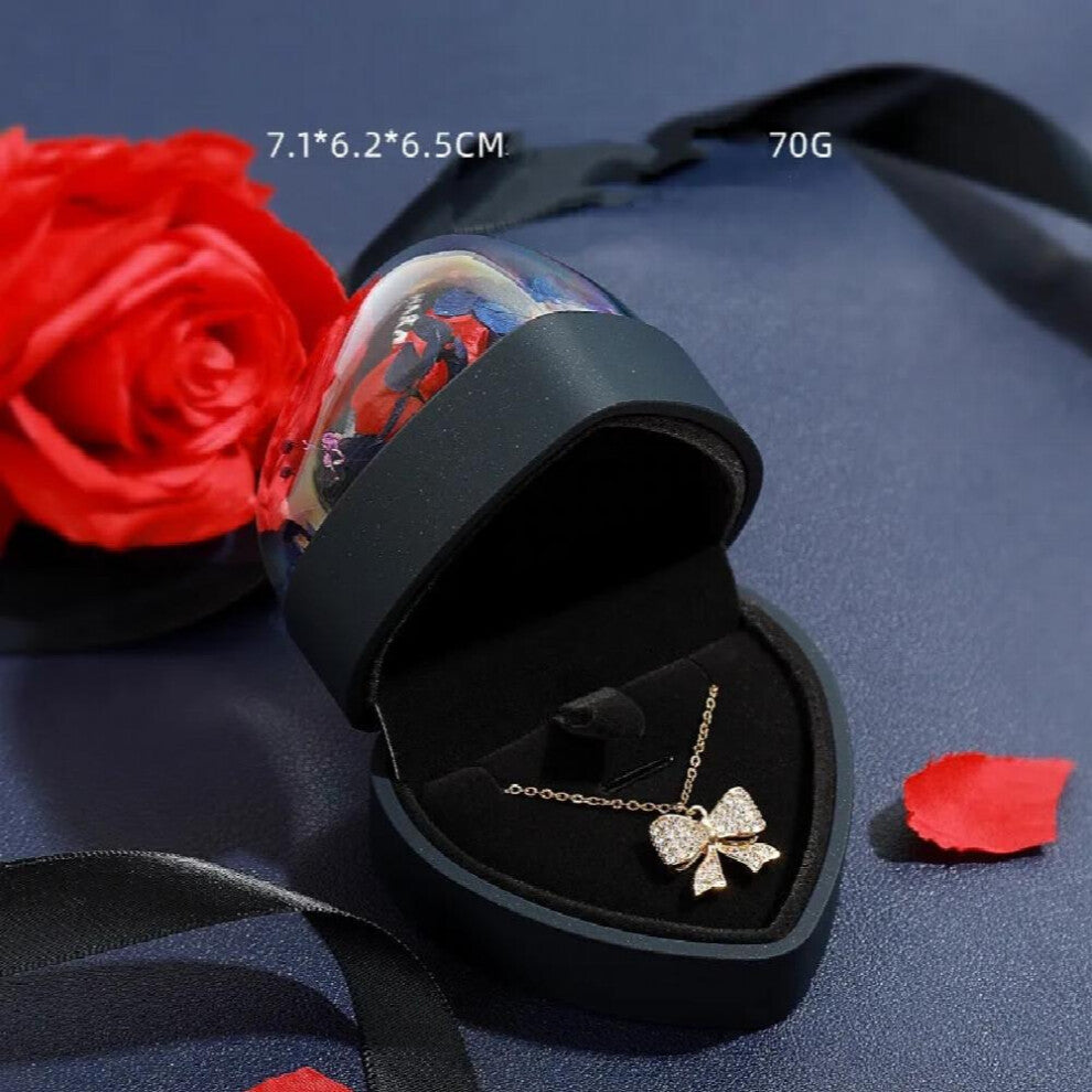(deep bule Red-necklace box) 1 Pcs 7.1x6.2x6.5cm pink-deep bule dried flower ring pendant box 520 propose ring box jewelry storage