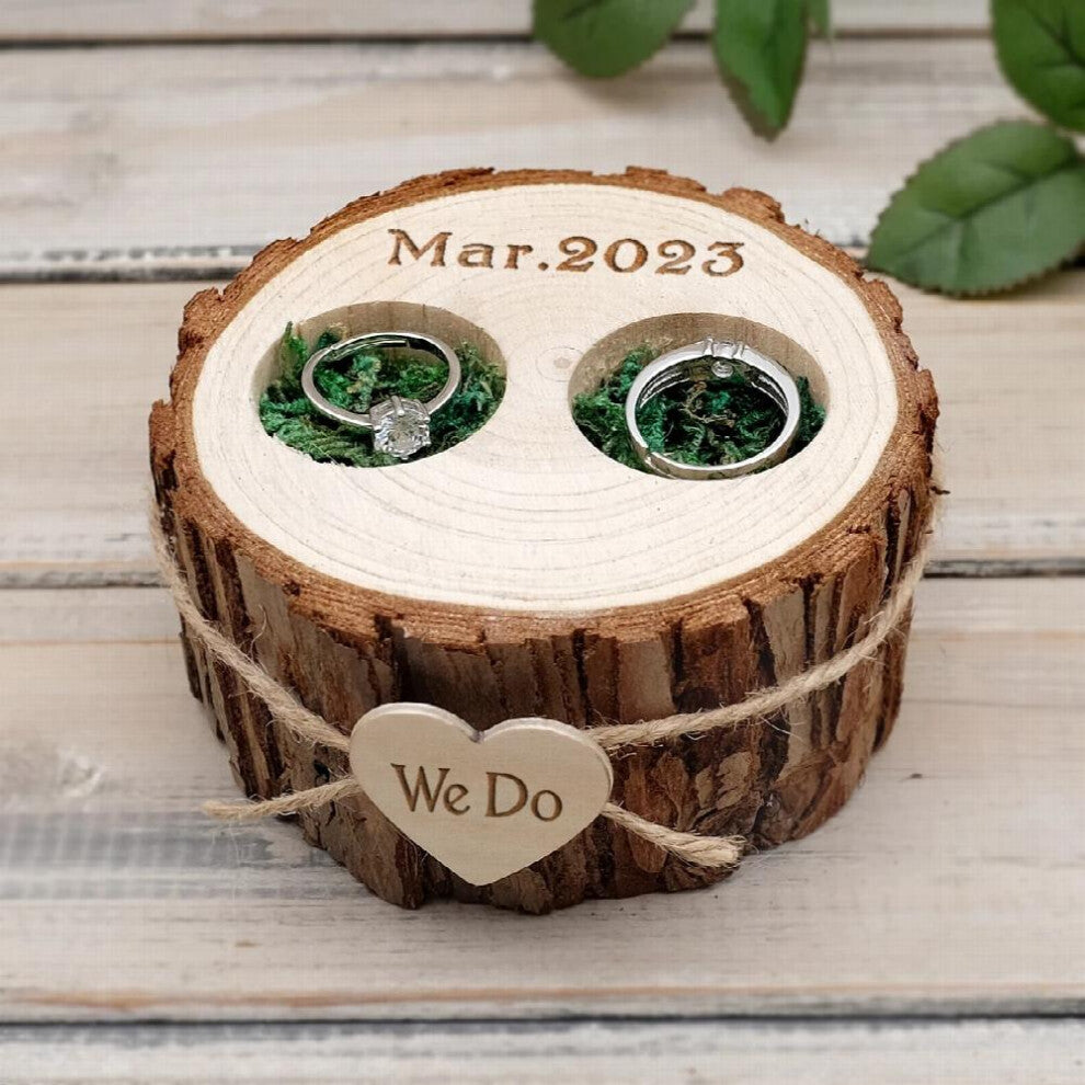 Wedding Ring Box,Rustic Wooden Ring Box,Personalized Engraved Ring Bearer,Engagement Ring Holder,Proposal Ring Box