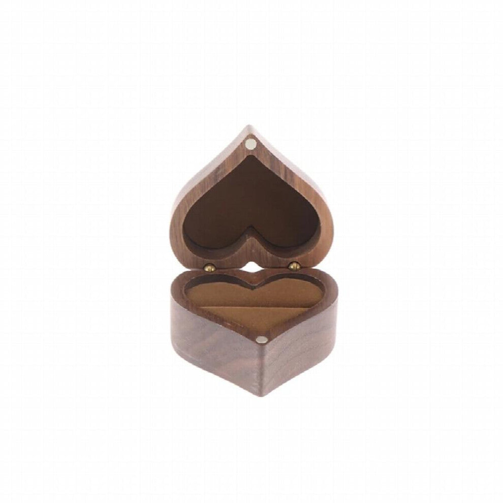 Wooden Heart-shaped Ring Case Jewelry Box Proposal Engagement Ring Wedding Ring Holder Jewelry Storage Boxes Case Box Bead Case