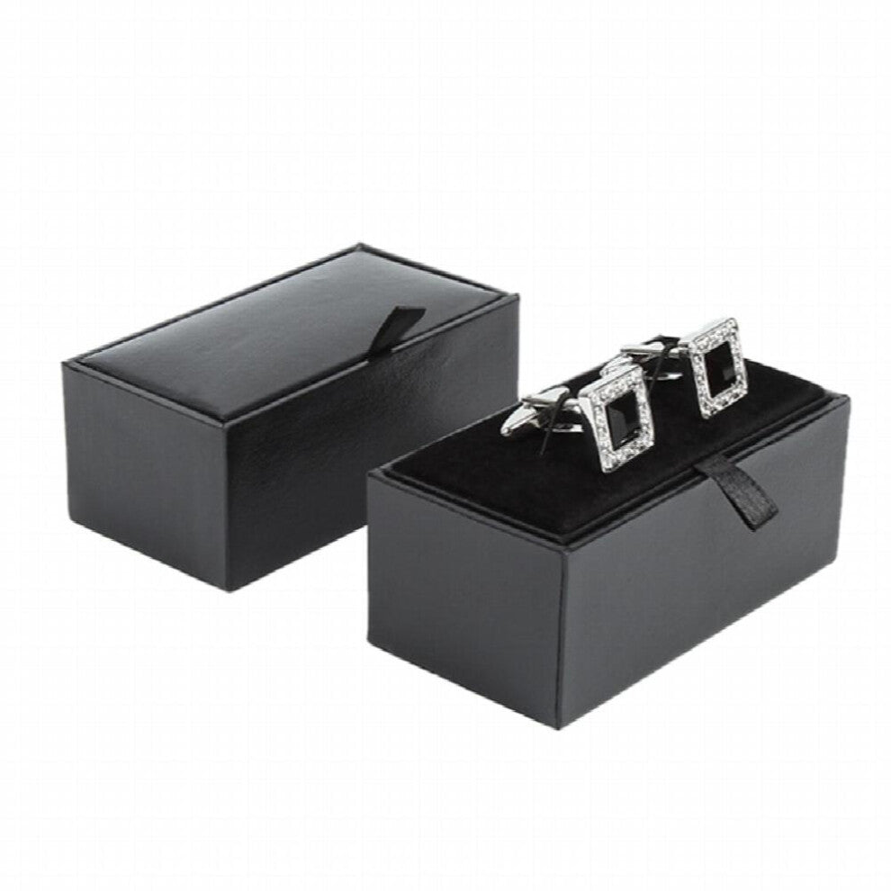Classic PU Leather Menswear Man Cufflinks Cufflinks Earring Necklace Storage Display Case