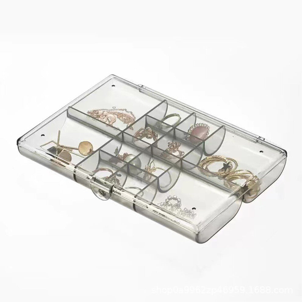 Small Jewelry Box Earrings Necklace Bracelet Partition Transparent Jewelry Box Desktop Dust-proof Storage Case